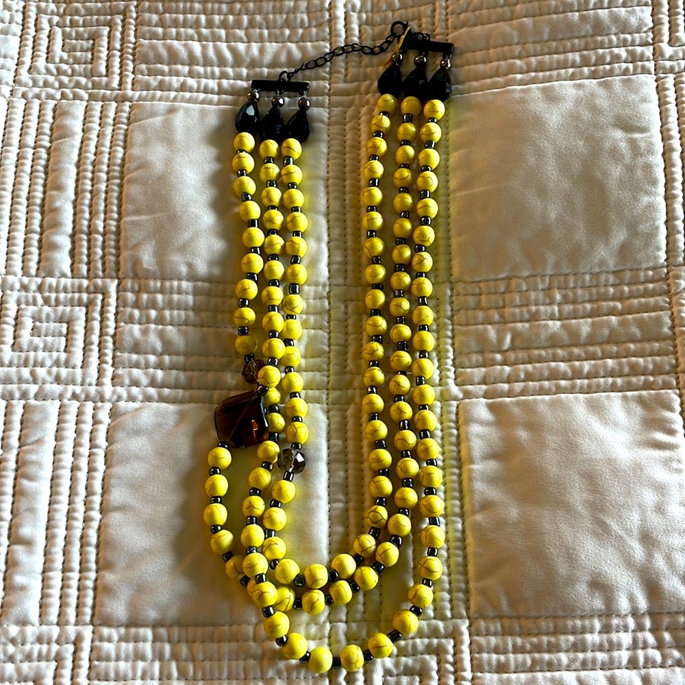 Women Yellow Beaded necklace